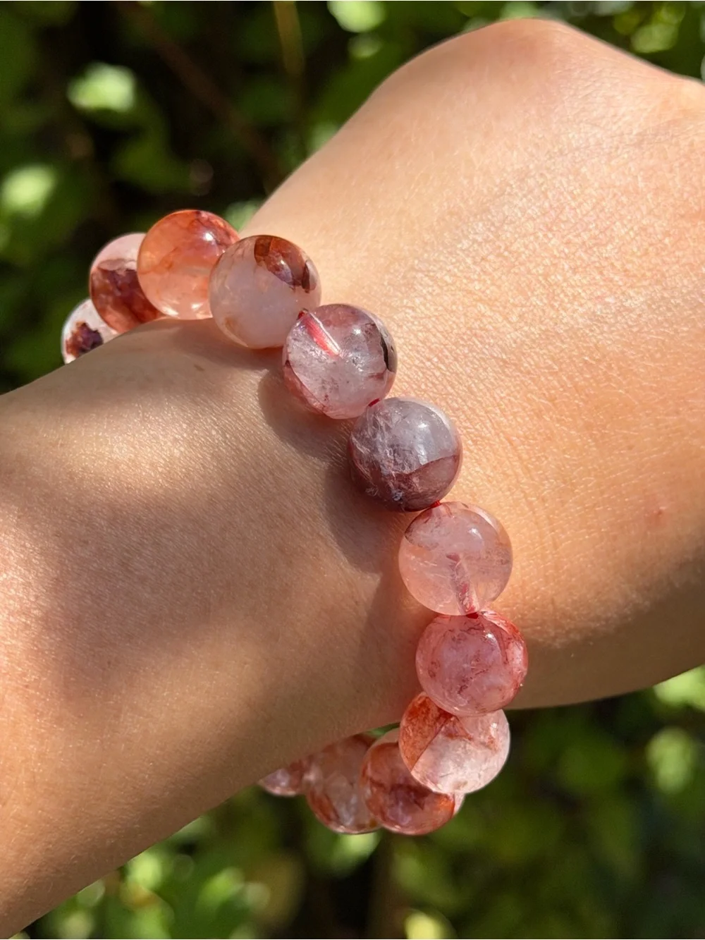 12.5mm stretchable fire quartz bracelet 2218